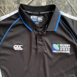 WORLD CUP COLLECTION 2011 Black Rugby Polo Shirt New Zealand Sports Collector